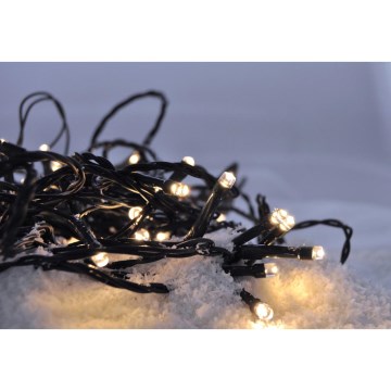 LED lauko kalėdinė girlianda 50xLED/8 funkcijų/3xAA 8m IP44 šiltai balta