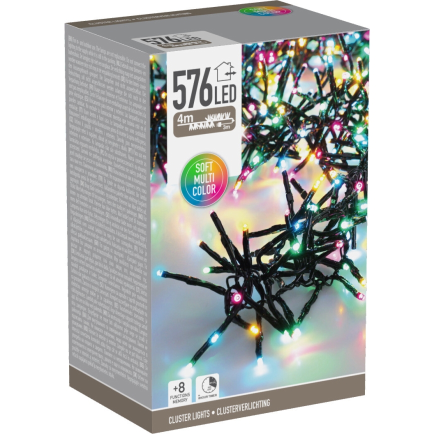 LED lauko kalėdinė girlianda 576xLED/230V/8 funkcijų 7,2 m IP44 daugiaspalvė