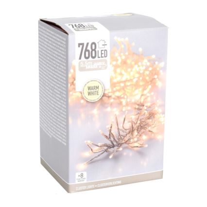 LED lauko kalėdinė girlianda 768xLED/230V/8 funkcijų 8,5 m IP44 šiltai balta