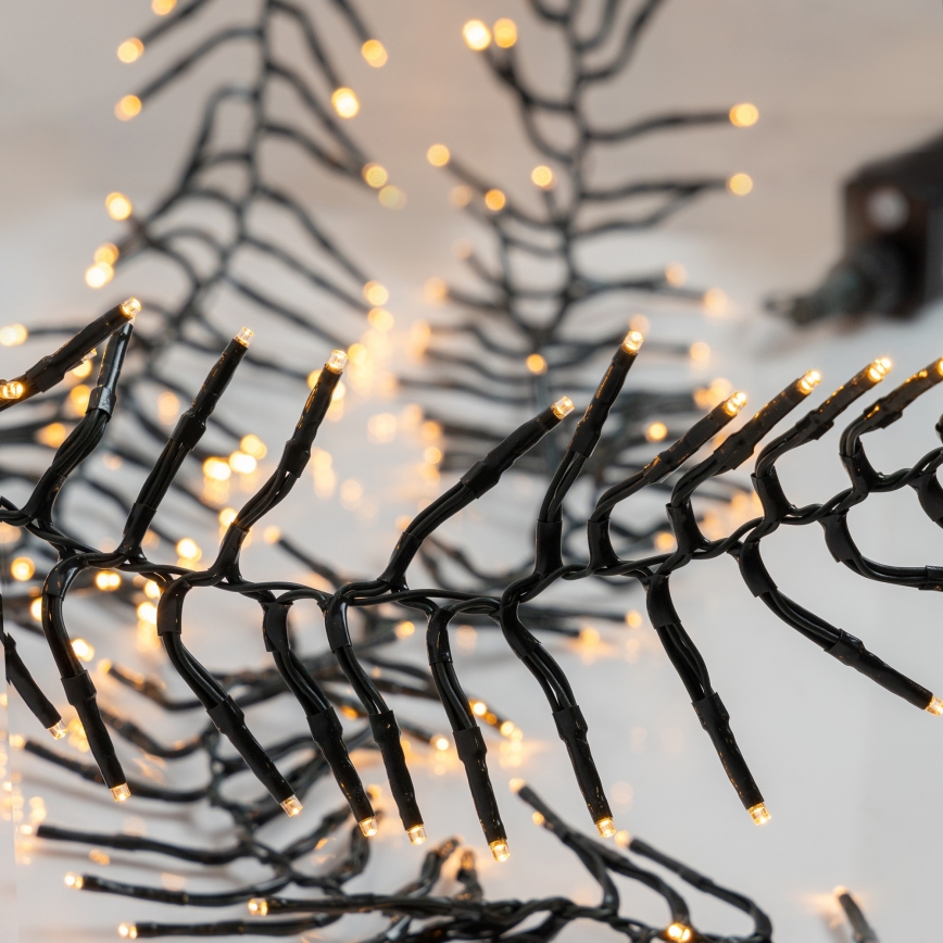 LED lauko kalėdinė girlianda CLUSTER, 1512xLED/8 funkcijų, 17 m, IP44, šiltai balta