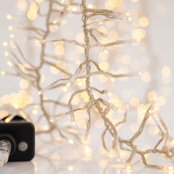 LED Lauko kalėdinė girlianda CLUSTER 588xLED/8 funkcijų 8,5 m IP44 šiltai balta