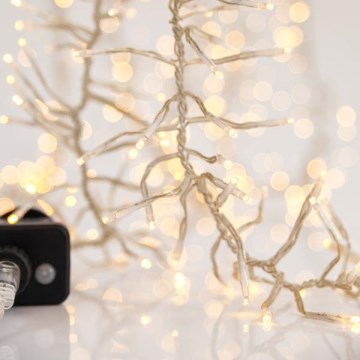LED lauko kalėdinė girlianda CLUSTER 768xLED/8 funkcijų 9 m IP44 šiltai balta