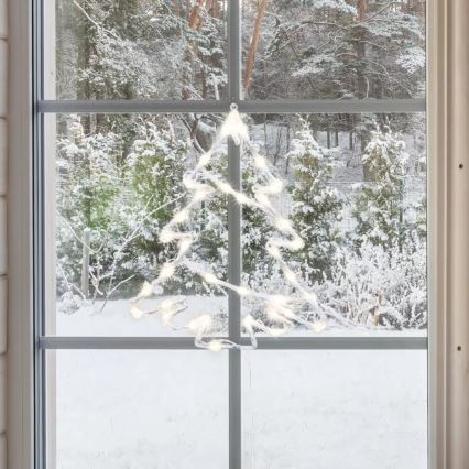 LED Lauko kalėdinė lango dekoracija 35xLED/230V IP44 šiltai balta/eglutė