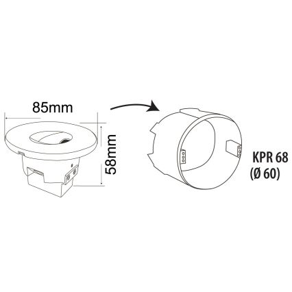 LED Lauko laiptų apšvietimas DECENTLY LED/1,5W/230V 3000/4000/6000K IP44 balta