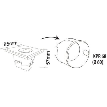 LED Lauko laiptų apšvietimas DECENTLY LED/1,5W/230V 3000/4000/6000K IP44 juoda