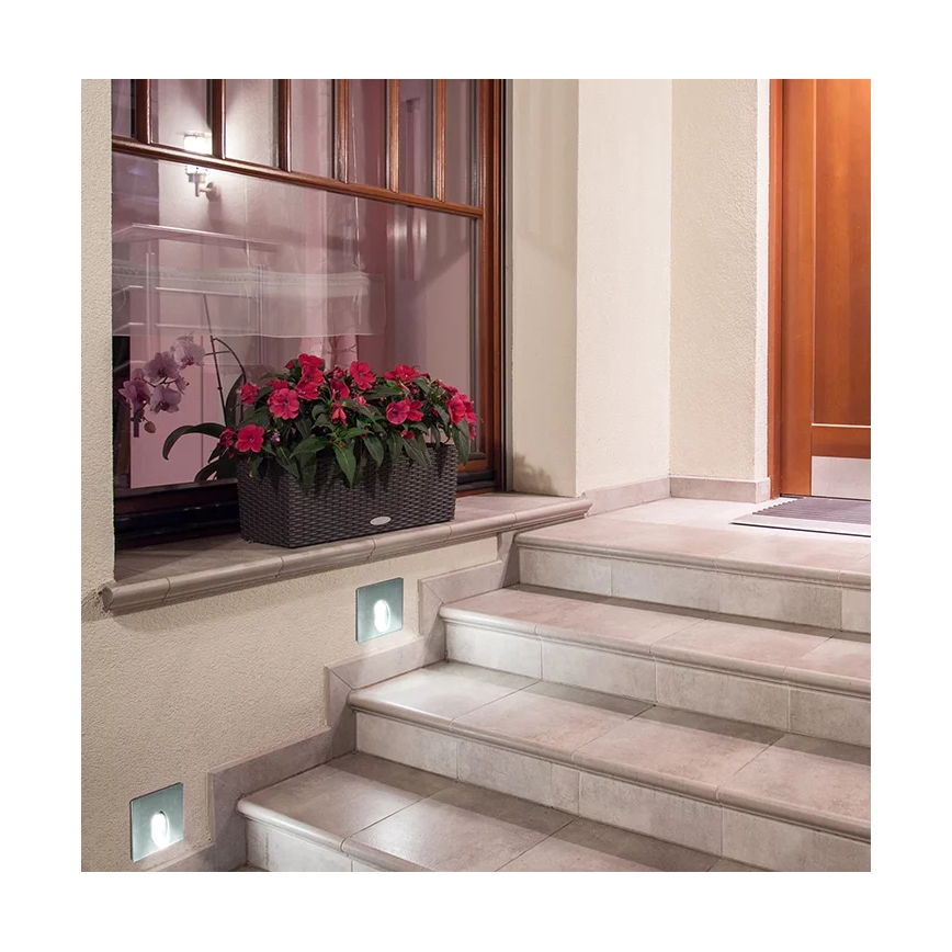 LED Lauko laiptų apšvietimas ESPO LED/3W/230V matinis chromas IP54