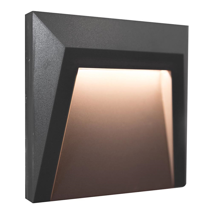 LED Lauko laiptų apšvietimas HOLDEN LED/1W/230V IP65 antracitas