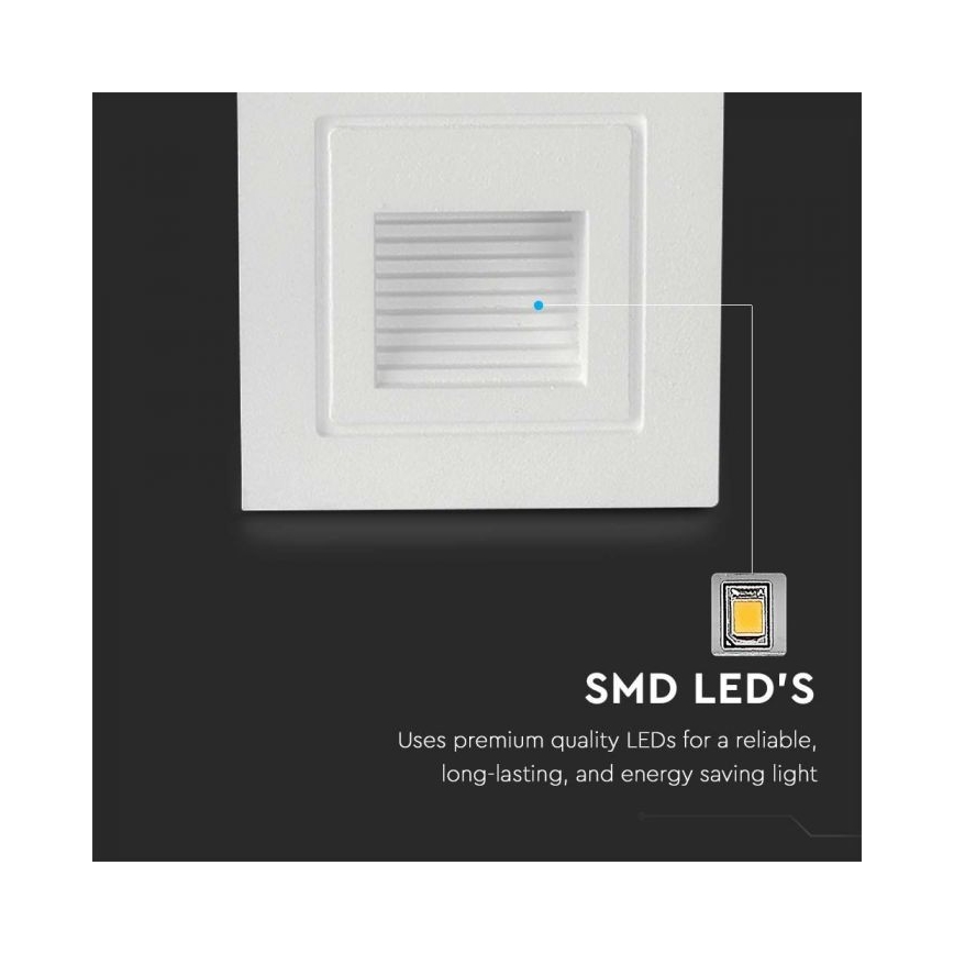 LED Lauko laiptų apšvietimas LED/3W/230V 3000K IP65 balta