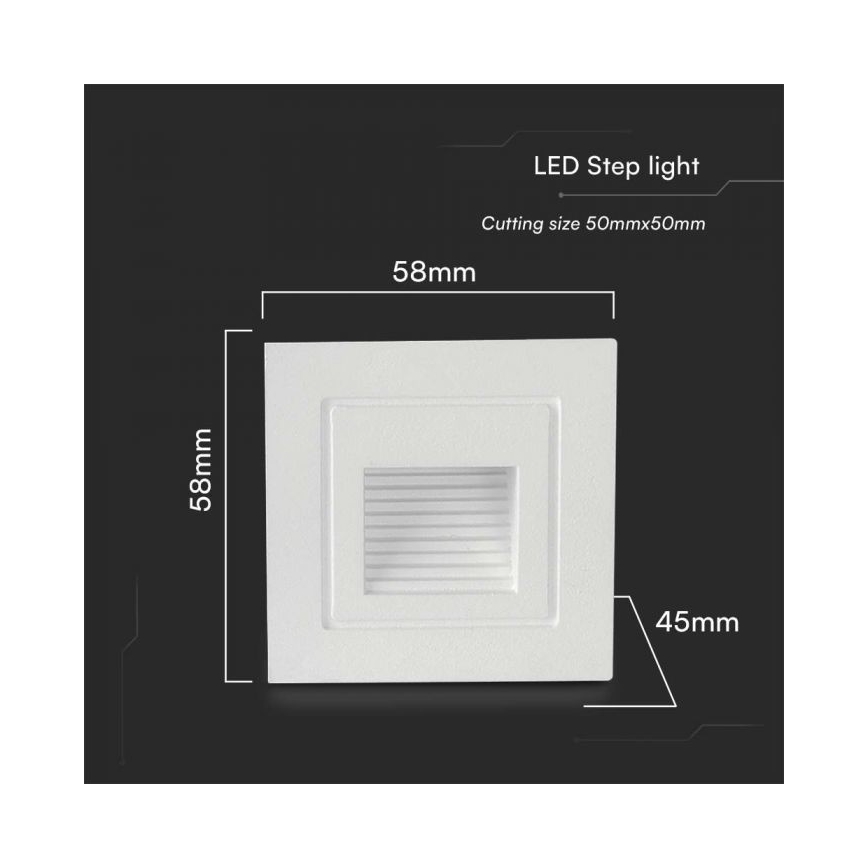 LED Lauko laiptų apšvietimas LED/3W/230V 3000K IP65 balta