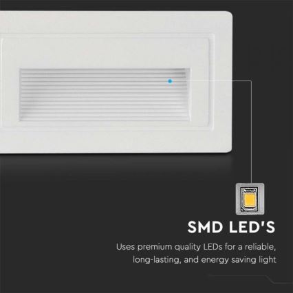 LED Lauko laiptų apšvietimas LED/3W/230V 3000K IP65 balta