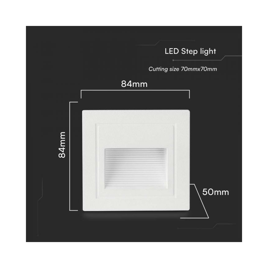 LED Lauko laiptų apšvietimas LED/5W/230V 3000K IP65 balta
