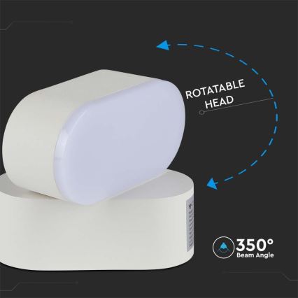 LED Lauko lankstus Sieninis šviestuvas LED/5W/230V 3000K IP65 balta