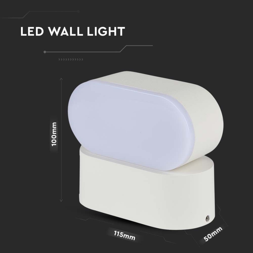 LED Lauko lankstus Sieninis šviestuvas LED/5W/230V 3000K IP65 balta