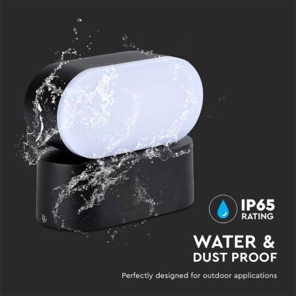 LED Lauko lankstus Sieninis šviestuvas LED/5W/230V 3000K IP65 juoda