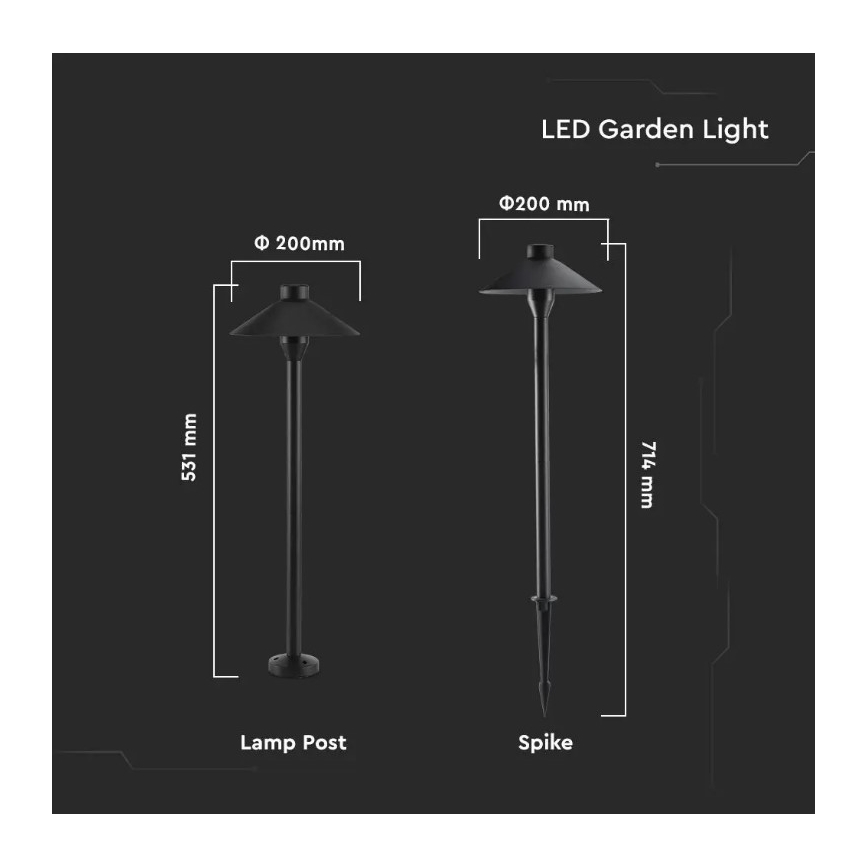 LED Lauko lempa GARDEN LED/7W/230V 3000K IP65