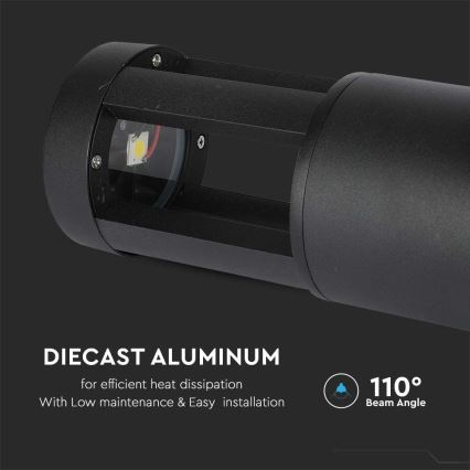 LED Lauko lempa LED/10W/230V 25cm 6400K IP65 juoda