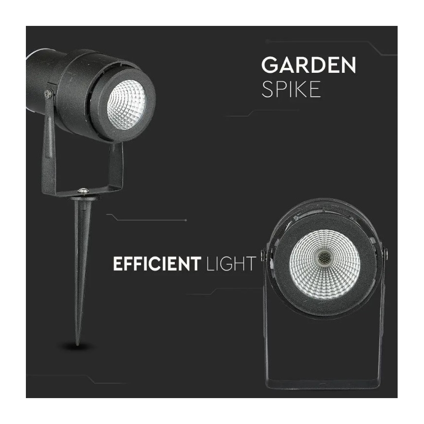 LED Lauko lempa LED/12W/230V 3000K juoda IP65