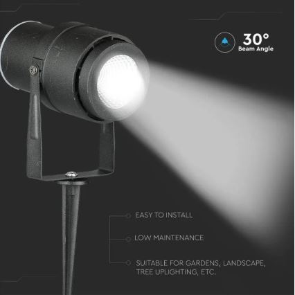 LED Lauko lempa LED/12W/230V 3000K juoda IP65