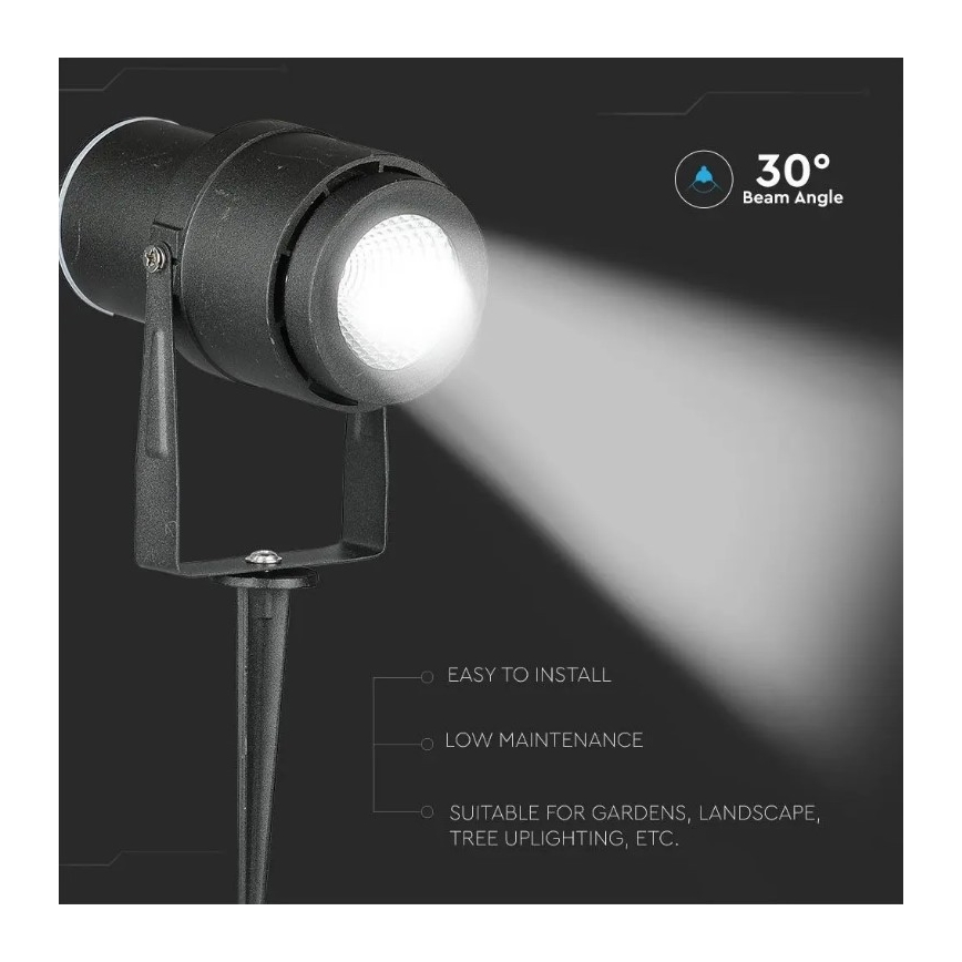 LED Lauko lempa LED/12W/230V 3000K juoda IP65