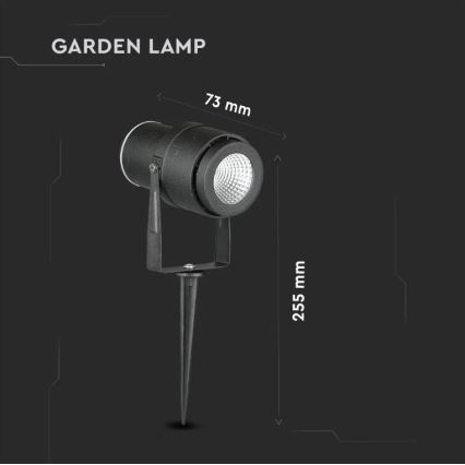 LED Lauko lempa LED/12W/230V 3000K juoda IP65