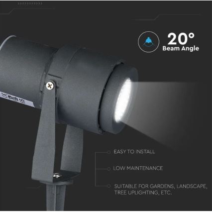 LED Lauko lempa LED/12W/230V 4000K antracitas IP65