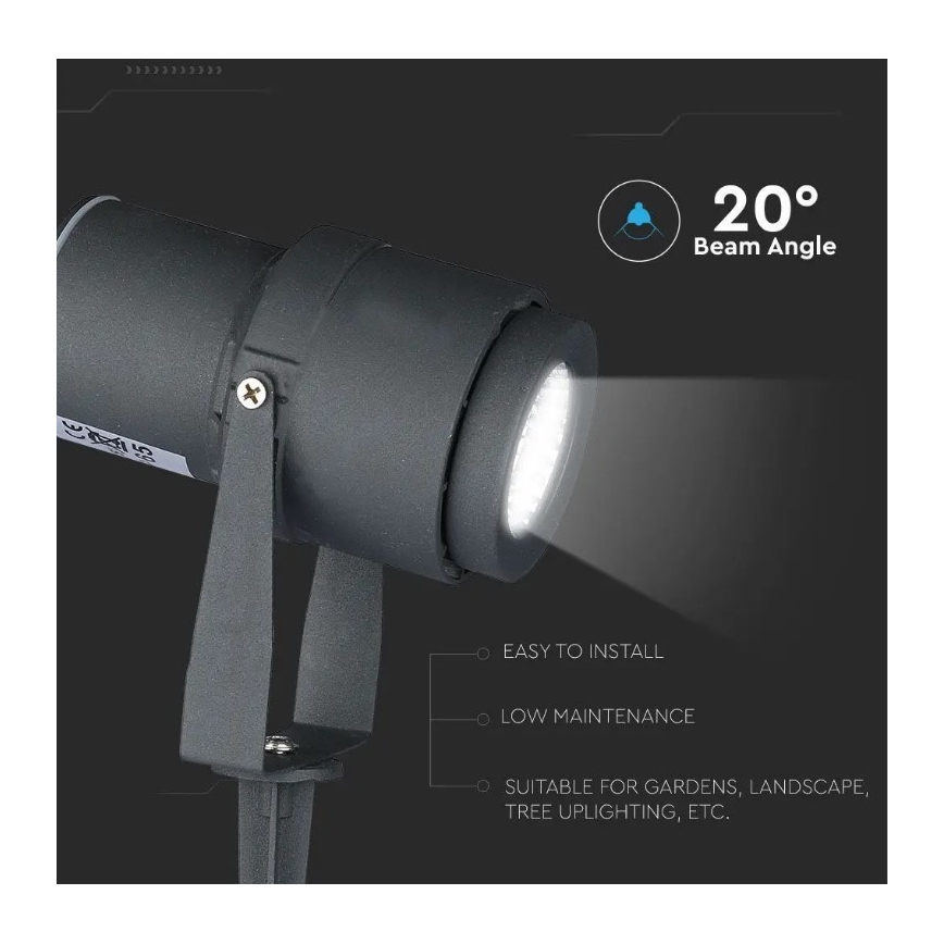 LED Lauko lempa LED/12W/230V 4000K antracitas IP65