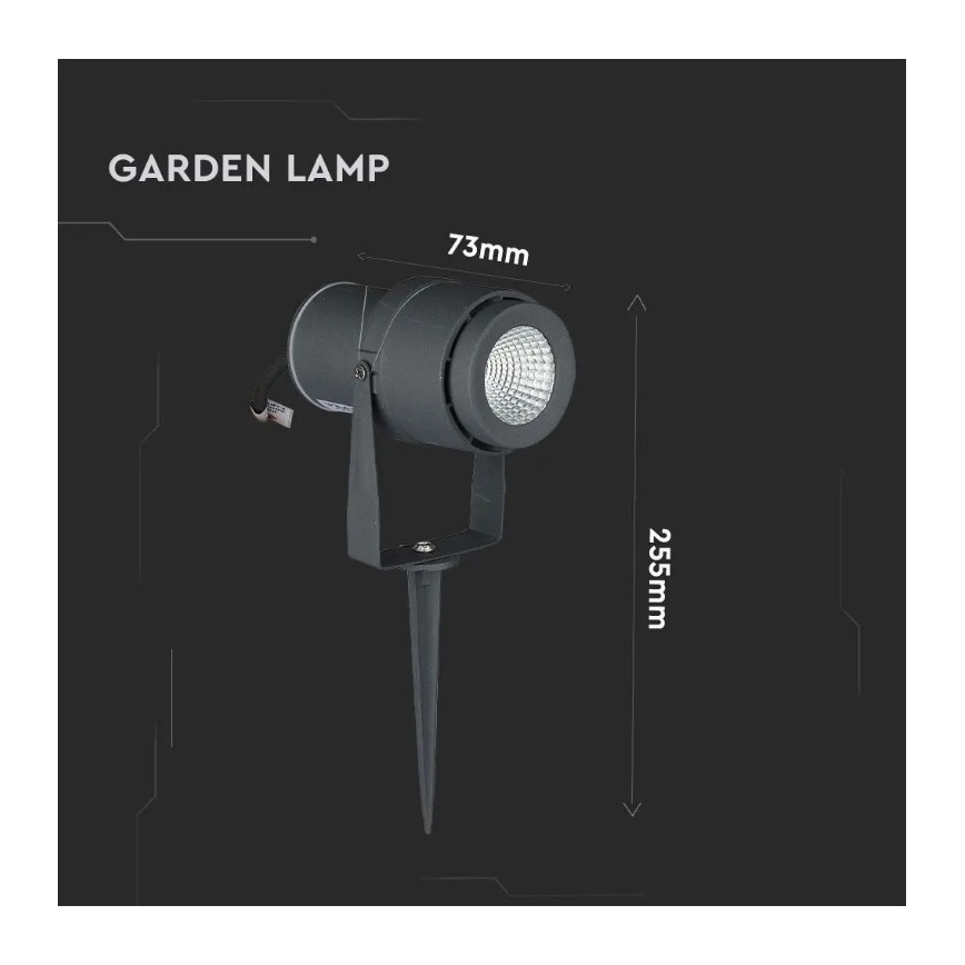 LED Lauko lempa LED/12W/230V 4000K antracitas IP65
