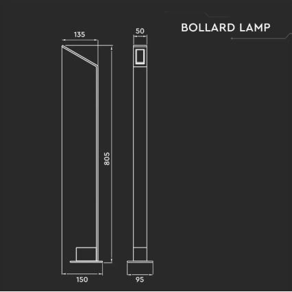 LED Lauko lempa LED/6W/230V IP65 antracitas