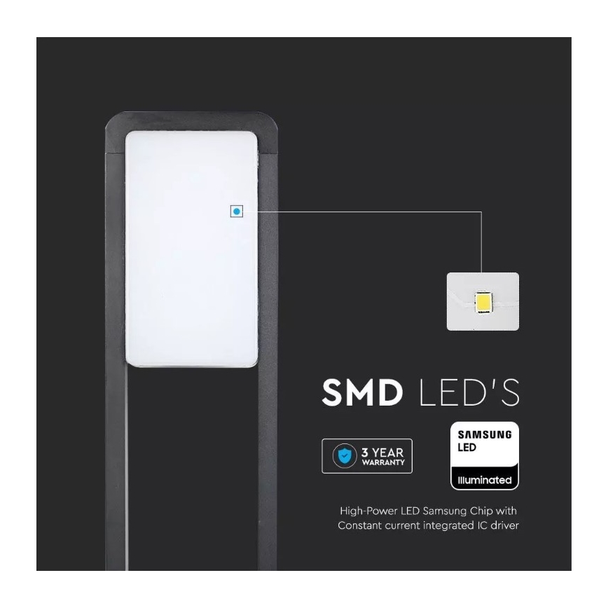 LED Lauko lempa SAMSUNG CHIP LED/10W/230V 3000K IP65 juoda