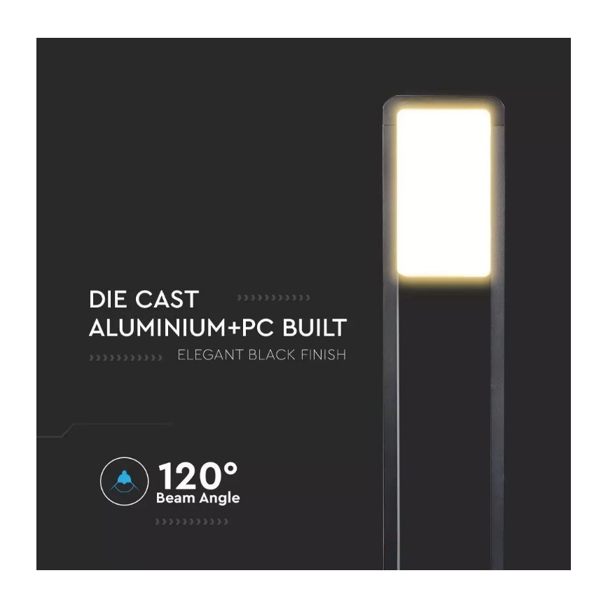 LED Lauko lempa SAMSUNG CHIP LED/10W/230V 3000K IP65 juoda