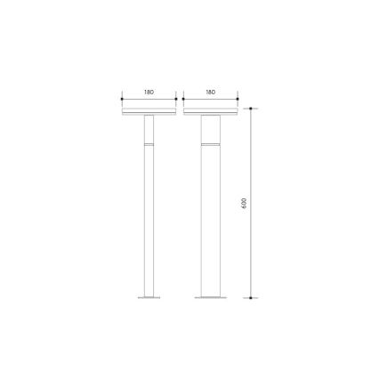 LED Lauko lempa su jutikliu BARI LED/10W/230V 4000K 60 cm IP54 antracitas