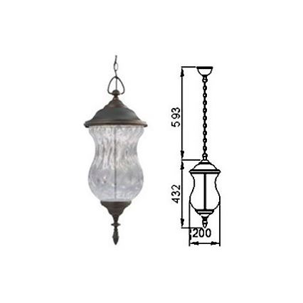 LED lauko liustra ant grandinės MARSYLIA 3xLED/3W/230V juoda