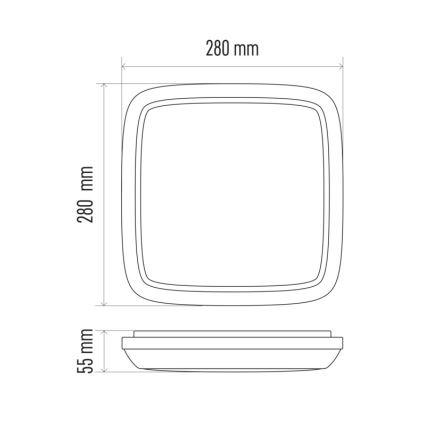 LED Lauko lubinis šviestuvas DORI LED/24W/230V IP54 kvadratas