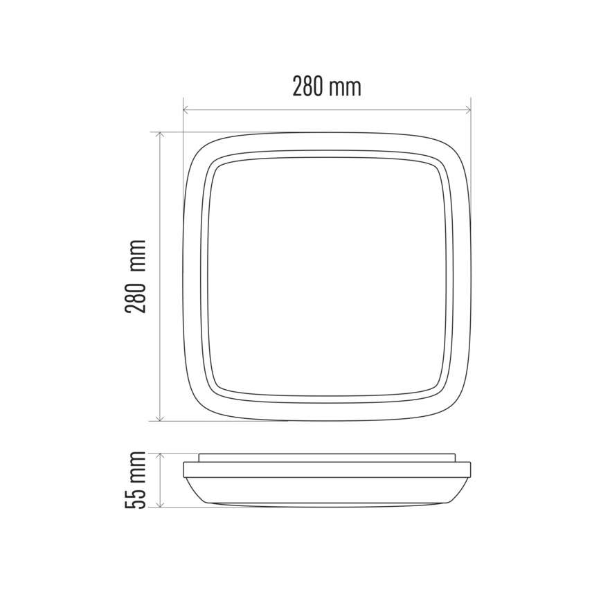 LED Lauko lubinis šviestuvas DORI LED/24W/230V IP54 kvadratas