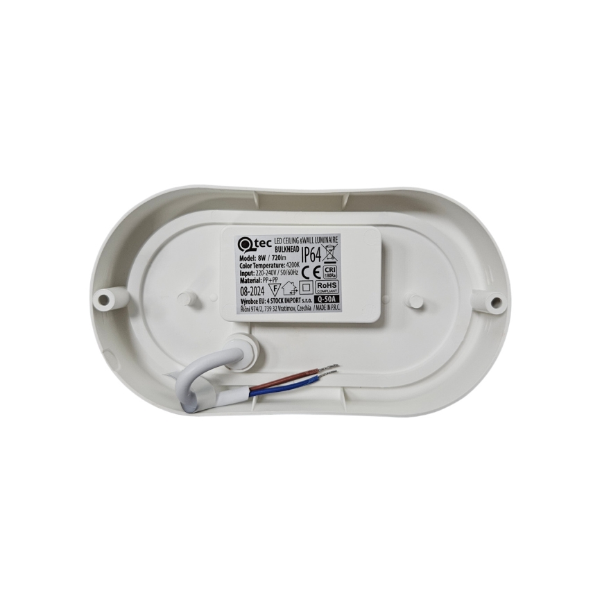 LED lauko lubinis šviestuvas LED/8W/230V 4200K IP64 balta