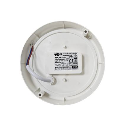 LED lauko lubinis šviestuvas LED/8W/230V 4200K skersmuo 14 cm IP64 baltas