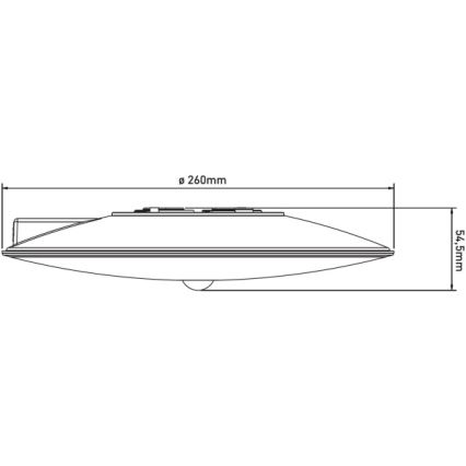 LED lauko lubinis šviestuvas su jutikliu VISTA LED/15W/230V, Ø 26 cm, IP54, baltas