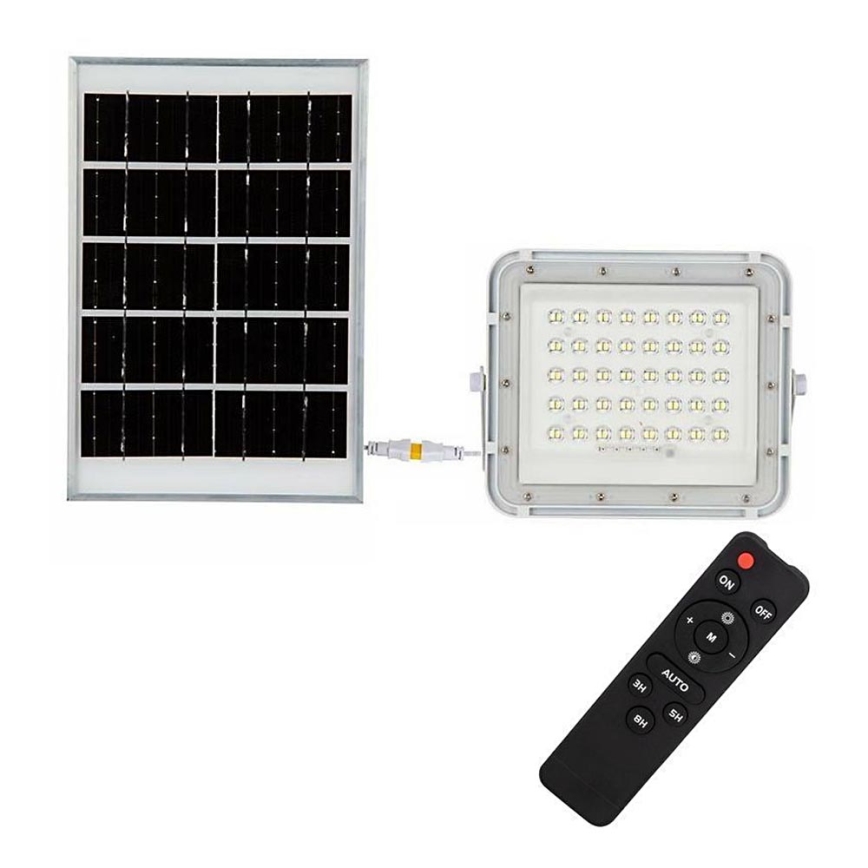 LED Lauko pritemdomas saulės Prožektoriaus šviestuvas LED/6W/3,2V IP65 4000K 5000 mAh balta + nuotolinio valdymo pultas