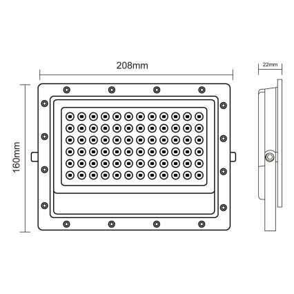 LED lauko prožektorius LED/100W/230V 5000K IP65 pilka