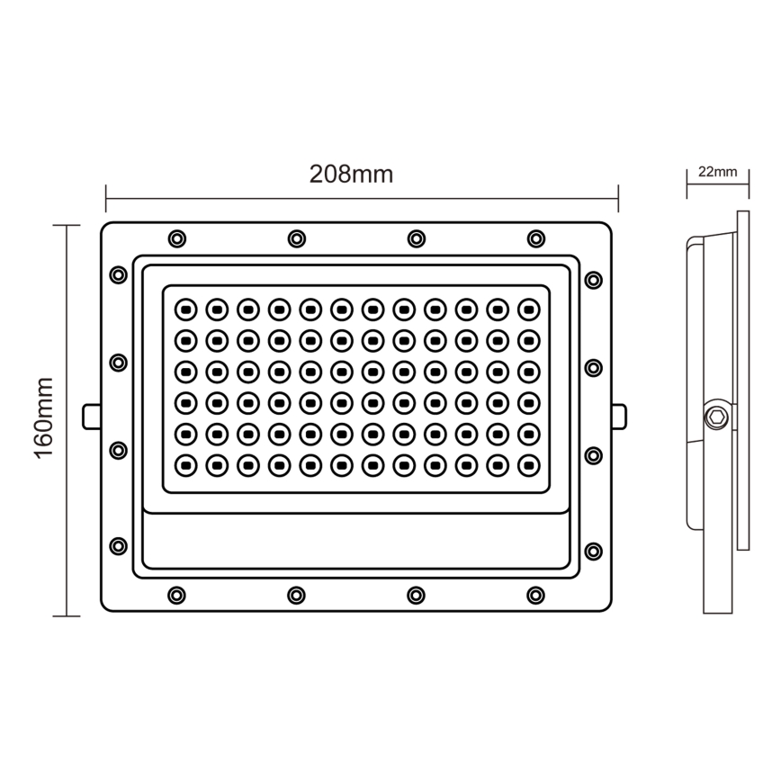 LED lauko prožektorius LED/100W/230V 5000K IP65 pilka