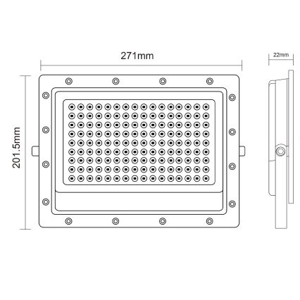 LED lauko prožektorius LED/150W/230V 5000K IP65 pilka
