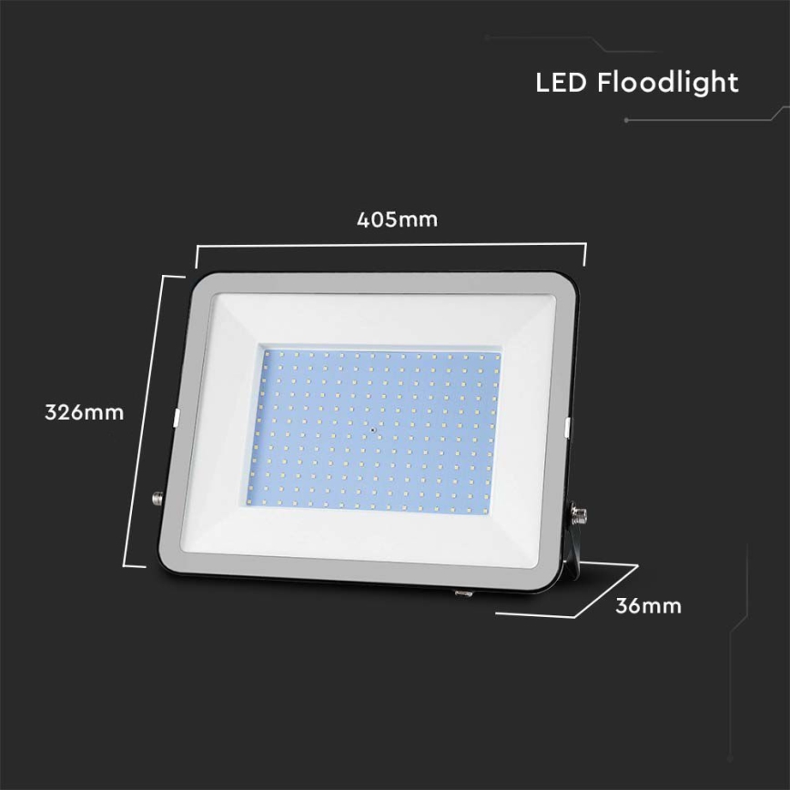 LED lauko prožektorius SAMSUNG CHIP LED/200W/230V 4000K IP65 juoda