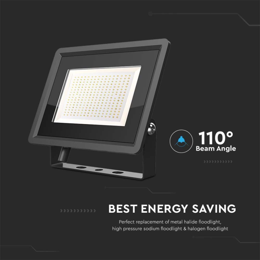LED lauko prožektorius LED/200W/230V 6500K IP65 juoda