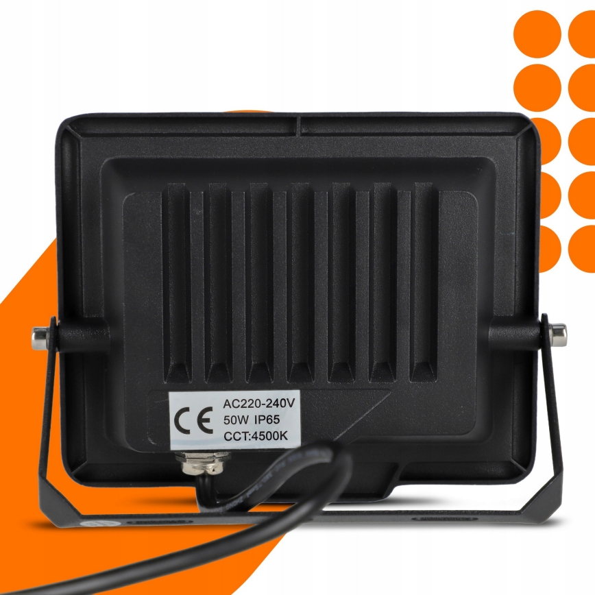LED lauko prožektorius LED/50W/230V 4500K IP65 juodas