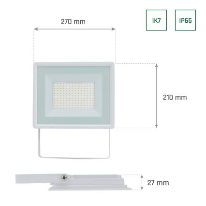 LED Lauko prožektorius NOCTIS LUX 3 LED/100W/230V 4000K IP65 baltas