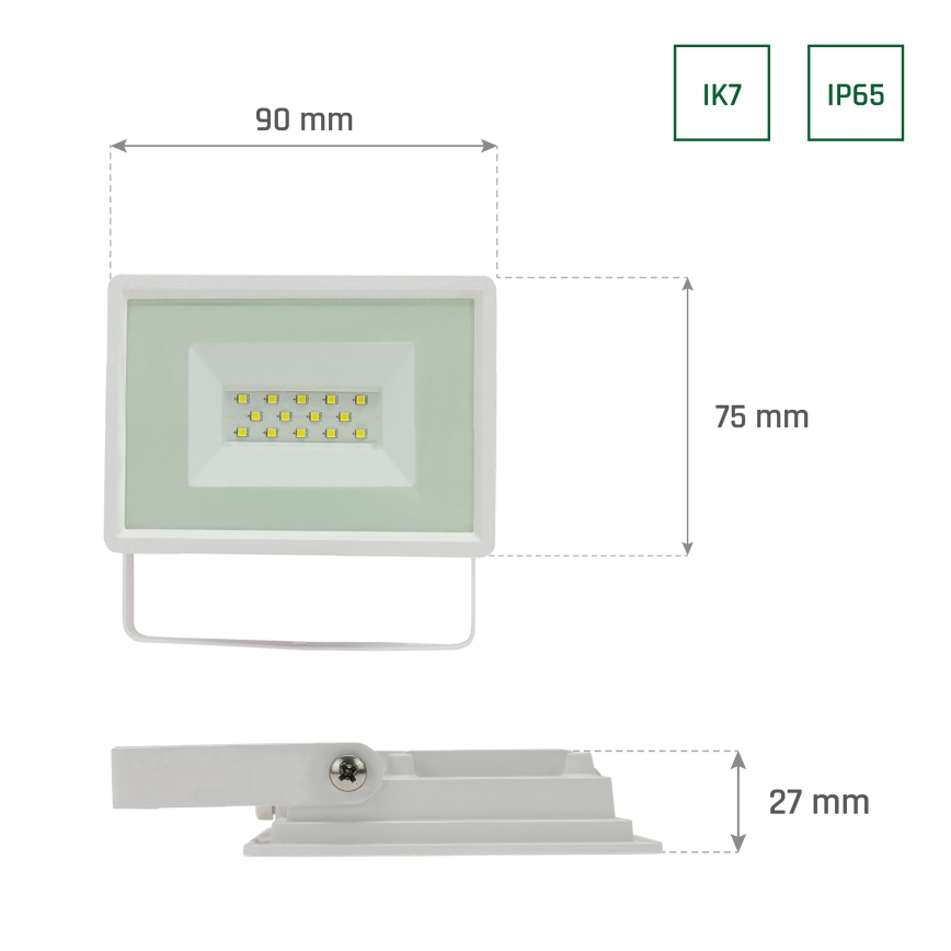 LED Lauko prožektorius NOCTIS LUX 3 LED/10W/230V 6000K IP65 baltas