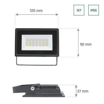 LED Lauko prožektorius NOCTIS LUX 3 LED/20W/230V 3000K IP65 juodas