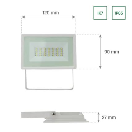 LED Lauko prožektorius NOCTIS LUX 3 LED/20W/230V 4000K IP65 baltas