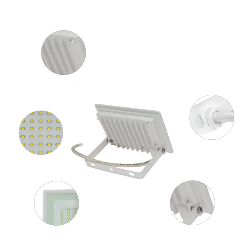 LED lauko prožektorius NOCTIS LUX 3 LED/30W/230V 3000K IP65 balta