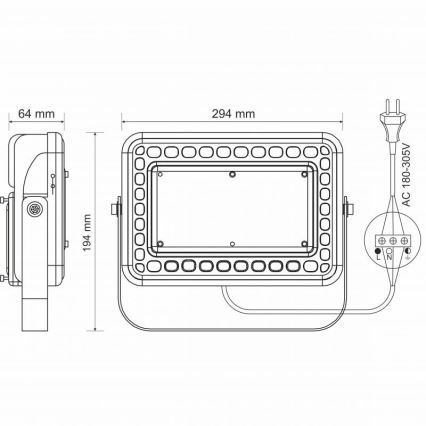 LED lauko prožektorius PROFI LED/100W/180-305V IP65